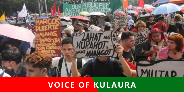 প্রেসিডেন্টের পদত্যাগ দাবিতে ফিলিপাইনের রাস্তায় হাজারো জনতা।